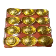 Lingote Plástico Dorado x12