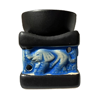 Pebetero Elefante Negro Ceramica 9cm