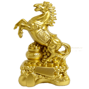 Caballo Dorado Lingotes Poliresina 8.6cm