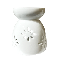 Pebetero Blanco Flor Ceramica 10.5cm