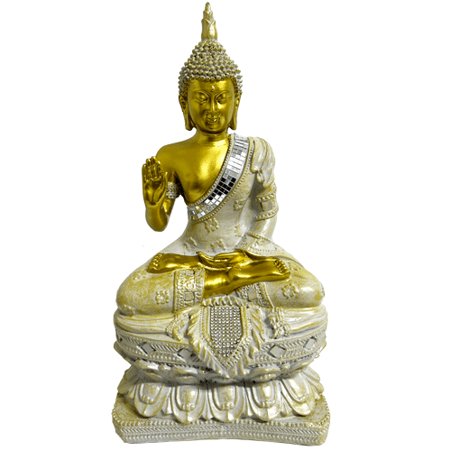 Buda Dorado Beige Poliresina 30cm