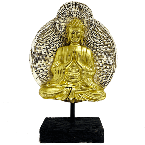 Buda Dorado Levitando Poliresina 25cm