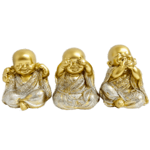 Buda Dorado Poliresina Set x3 10cm