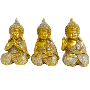 Buda-Nino-Dorado-Poliresina-Set-x3-10cm-item-1576 Buda Niño Dorado Poliresina Set x3 10cm