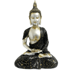 Buda-Plata-Gris-Poliresina-27-cm-item-1585 Buda Plata Gris Poliresina 27 cm