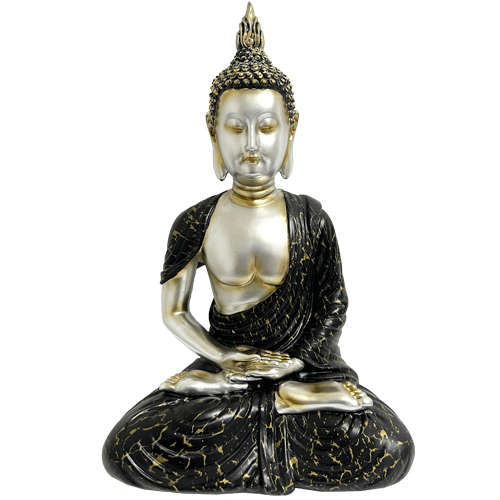 Buda-Plata-Gris-Poliresina-27-cm-item-1585 Buda Plata Gris Poliresina 27 cm