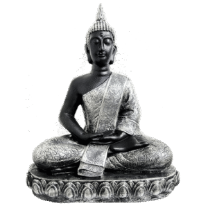 Buda-Plateado-Negro-Poliresina-70cm-item-1635 Buda Plateado Negro Poliresina 70cm