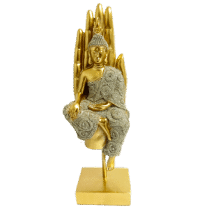 Buda Sentado Mano Dorado Poliresina 30.4cm