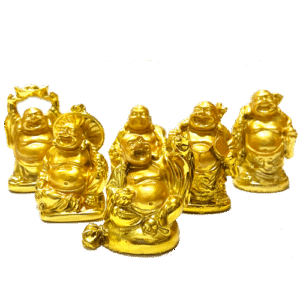 Buda Set x 6 Dorado Poliresina 5cm