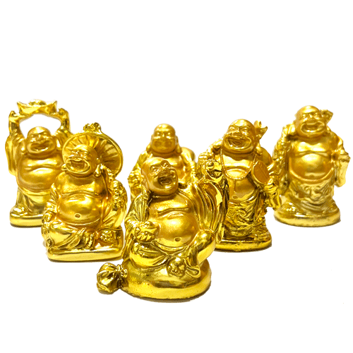 Buda-Set-x-6-Dorado-Poliresina-1572 Buda Set x 6 Dorado Poliresina 5cm