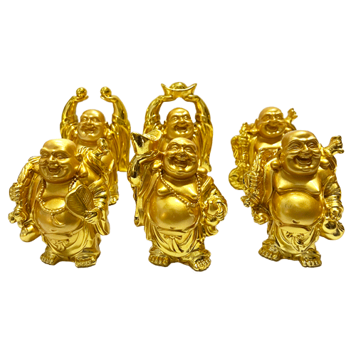 Buda Set x 6 Dorado Poliresina 11cm