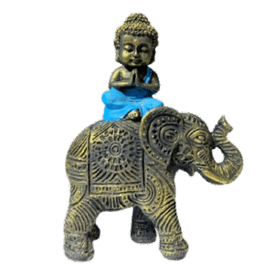 Buda Sobre Elefante Poliresina 14cm