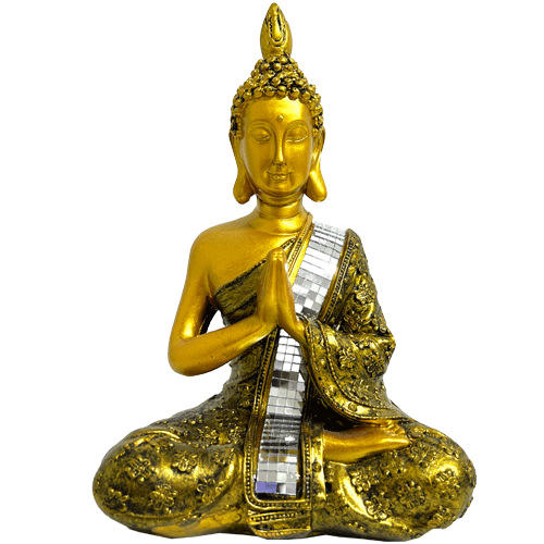 Buda-Vestido-Espejo-Poliresina-20cm-item-1602 Buda Vestido Espejo Poliresina 20cm