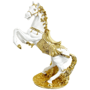 Caballo Patas Dorado Poliresina 67 cm
