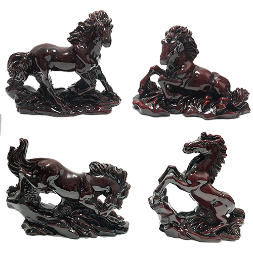 Caballo Poliresina Vinotinto Surtido 6.5cm