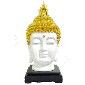 Cabeza-Buda-Blanco-Dorado-Poliresina-item-1562 Cabeza Buda Blanco Dorado Poliresina
