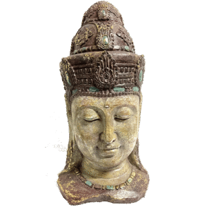 Cabeza Buda Corona Poliresina 39cm