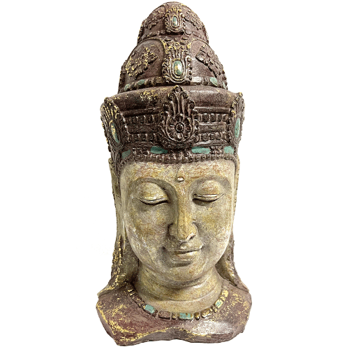 Cabeza-Buda-Corona-Poliresina-39cm-item-1633 Cabeza Buda Corona Poliresina 39cm