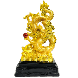 Dragon Dorado Esfera Base Poliresina