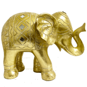 Elefante Dorado Espejo Poliresina 27cm