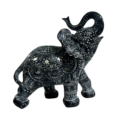 Elefante-Negro-Mandala-Poliresina-21-cm-item-1592 Elefante Negro Mandala Poliresina 21 cm