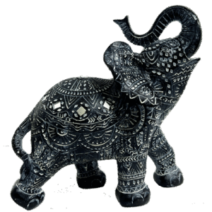 Elefante Negro Mandala Poliresina 27 cm