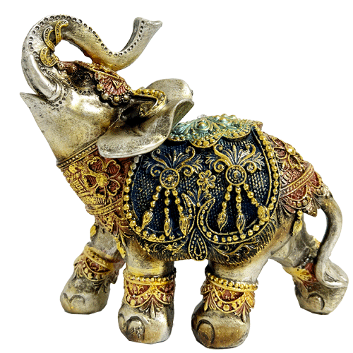 Elefante-Vestido-Poliresina-17cm-item-1600 Elefante Vestido Poliresina 17cm