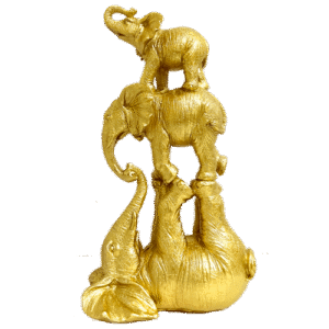 Familia Jugando Elefantes x3 Poliresina 25cm