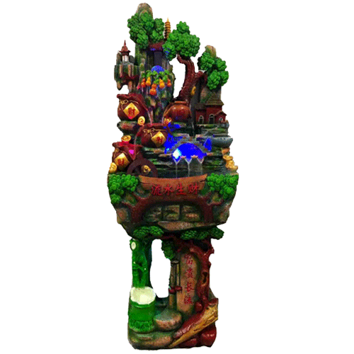 Fuente Bolsa Dinero Arbol + Base Arbol Poliresina 152cm