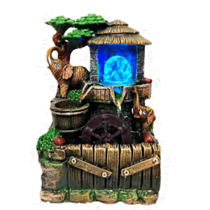 Fuente-Elefante-Arbol-Choza-Barril-Poliresina-27cm-item-1107 Fuente Elefante Arbol Choza Barril Poliresina 27cm