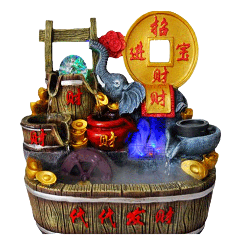 Fuente Elefante Color Moneda Poliresina 31cm