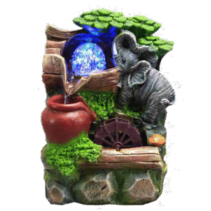 Fuente-Elefante-Jarron-Molino-Poliresina-20cm-item-1110 Fuente Elefante Jarron Molino Poliresina 20cm