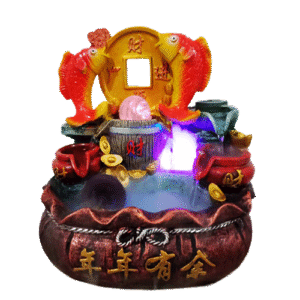 Fuente Peces Color Moneda Poliresina 31cm