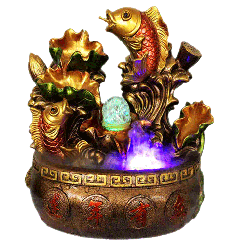 Fuente Pez Koi Color Poliresina 32cm