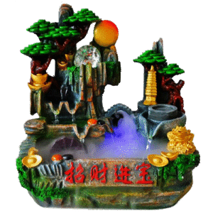 Fuente Rana Pagoda Color Poliresina 31cm