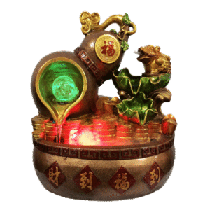 Fuente-Wu-Lou-Rana-Hojas-Monedas-Poliresina-32cm-item-1103 Fuente Wu Lou Rana Hojas Monedas Poliresina 32cm