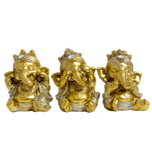 Ganesha-Dorado-Poliresina-Set-x-3-item-1577 Ganesha Dorado Poliresina Set x 3 7.5cm