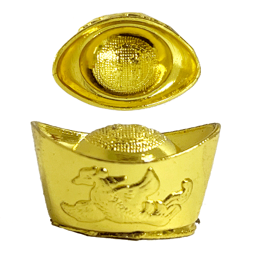 Lingote Dorado Metal x Unidad 2.5cm (Set x 16) item 6021 Lingote Dorado Metal