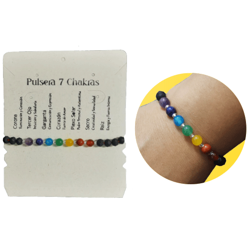 Pulsera 7 Chakras con Piedra Negra