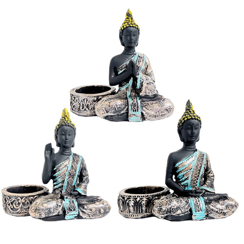 Buda Portavela Poliresina 12cm