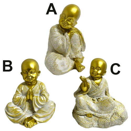 Buda Shaolin Meditando Vestido Poliresina 16cm